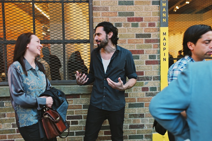 Outside Lehmann Maupin in Chelsea with  artist Joseph Wolf Grazi (center)
