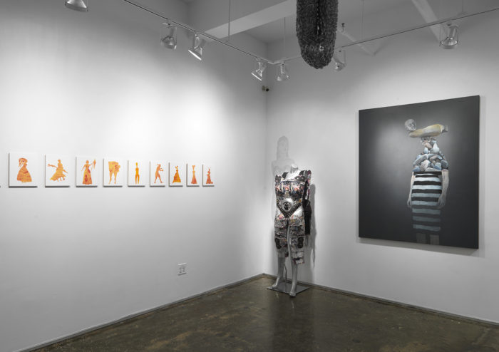Installation view of "Celebrating Women with Overlap: Life Tapestries" at A.I.R. Gallery curated by Vida Sabbaghi